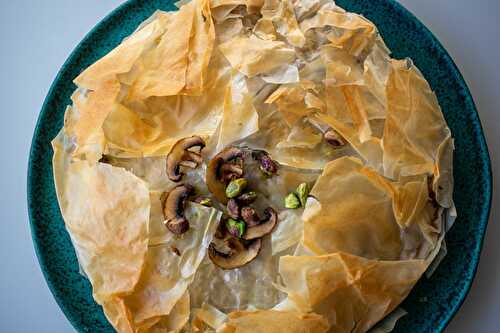 Feuilleté de poulet aux champignons et pistaches