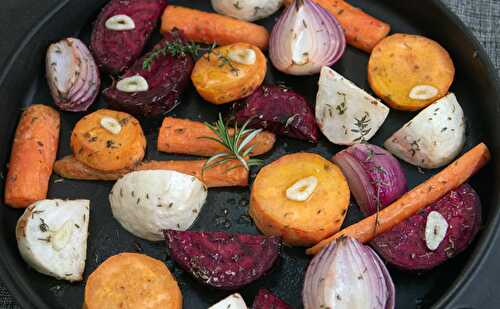 Légumes racines confits au four