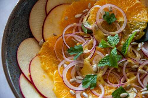 Salade d’orange, oignon rouge et pomme