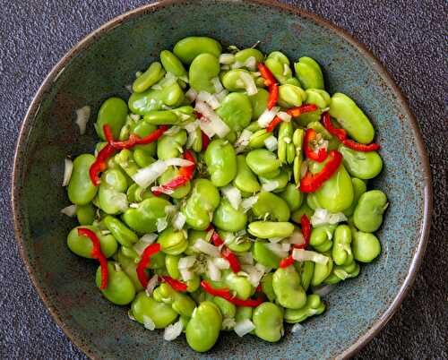 Salade de fèves au poivron rouge