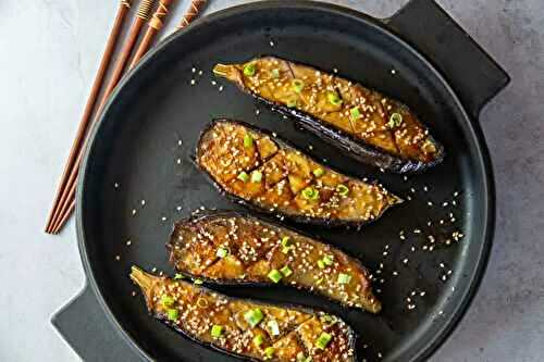 Aubergines vapeur laquées au Miso