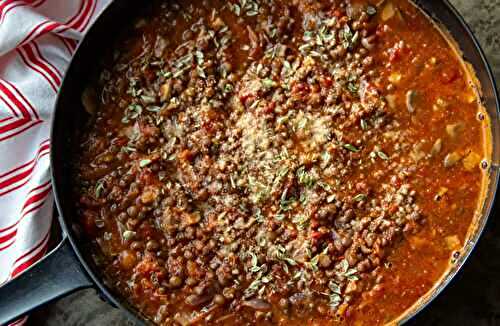 Ragoût végétal de lentilles à la bolognaise