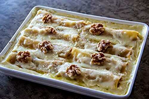 Cannelloni fourrés au potiron et au poireau