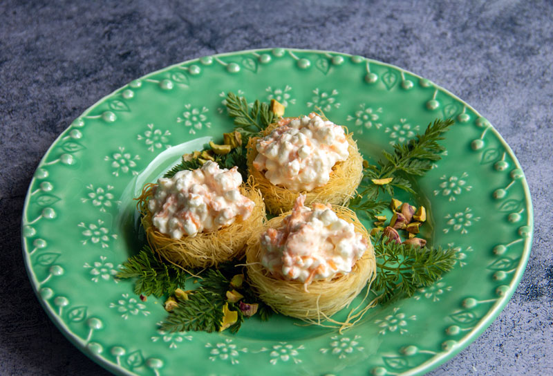 Faire des nids salés en pâte kadaïf