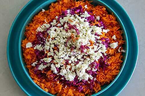 Salade de chou rouge, carottes et féta