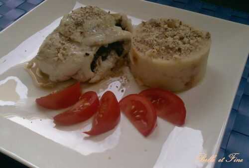 Cabillaud roulé à la tapenade et purée de céleri au chorizo