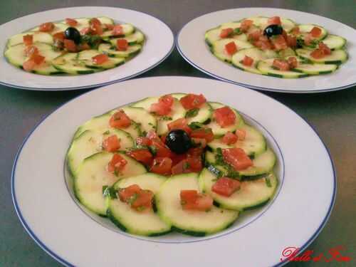 Carpaccio de courgettes à la tomate