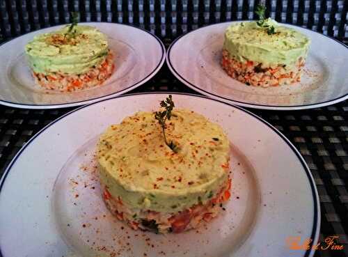 Chantilly d'avocats sur tartare de surimi