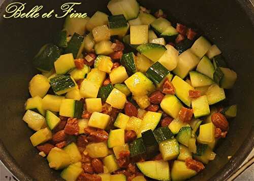 Courgettes au chorizo et aux amandes