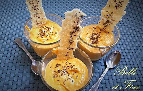 Mousse de carottes au cumin et tuile de parmesan