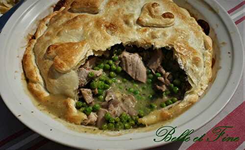 Tourte au poulet et petits pois