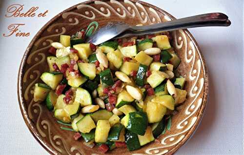 Courgettes sautées au chorizo et aux amandes