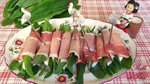 Roulés de jambon fumé à la mozzarella et ail des ours