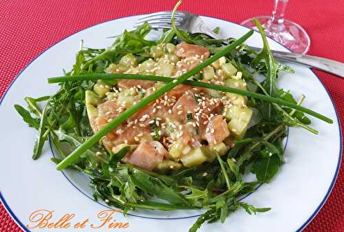 Tartare de saumon fumé à l’avocat et au concombre