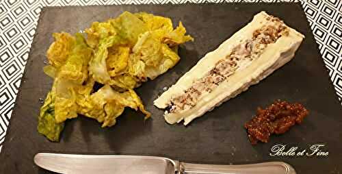 Brie farci aux figues et aux noix, compotée de figues et salade à l’huile de noix