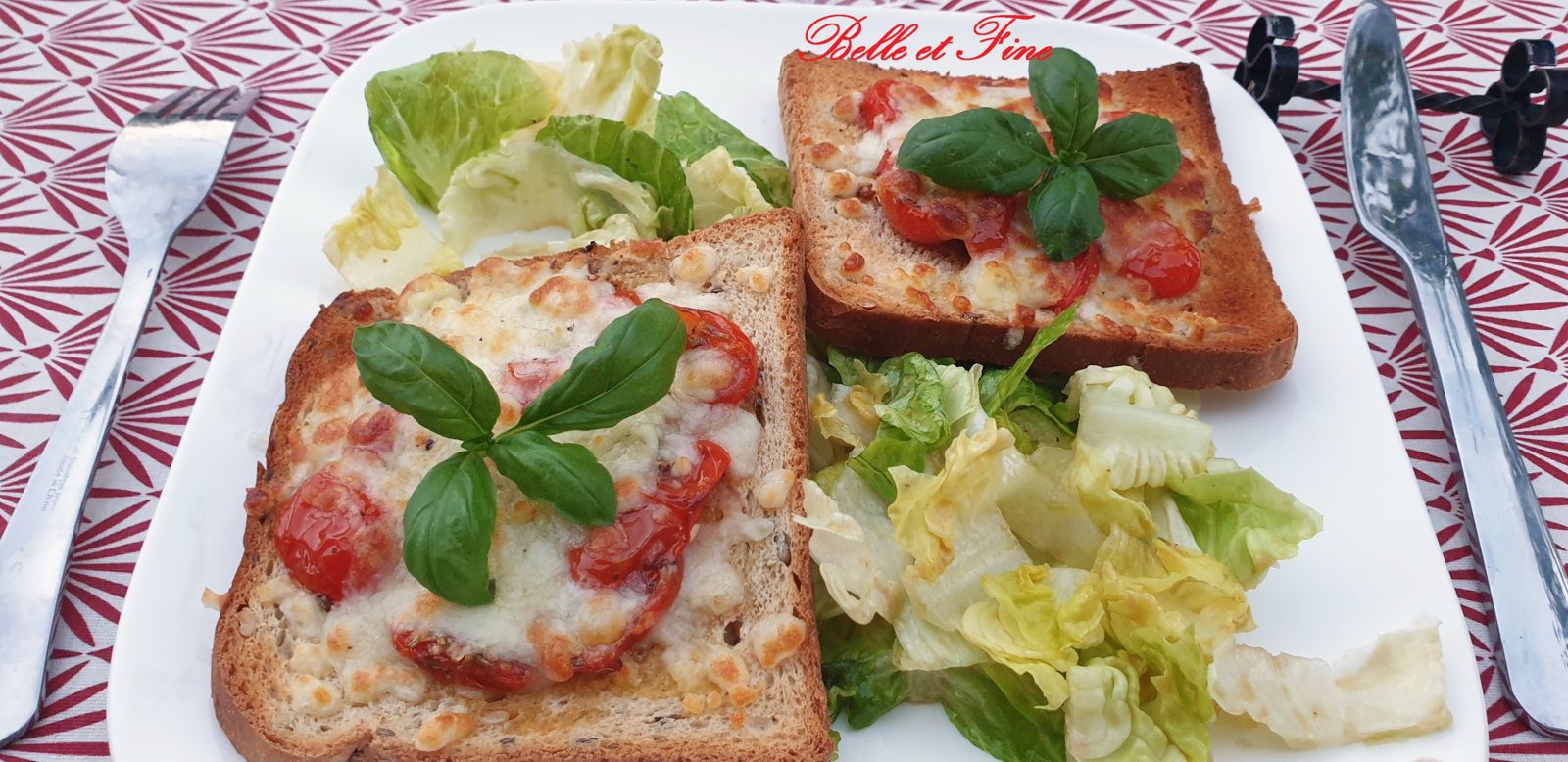 Bruschetta de tomates cerises confites et mozzarella