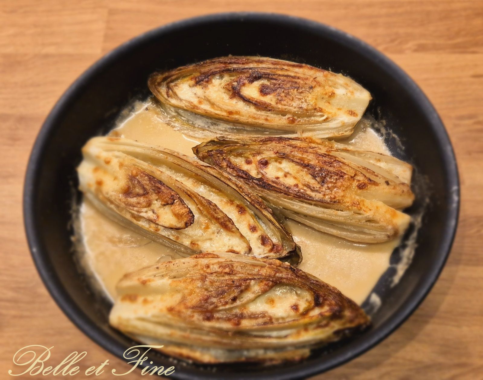 Endives braisées gratinées au parmesan