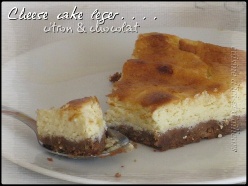 Cheese cake léger fromage blanc au citron fond chocolaté - Cuisine d'ici et d'ailleurs