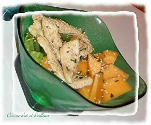 Salade de poulet au melon & kiwi - Cuisine d'ici et d'ailleurs