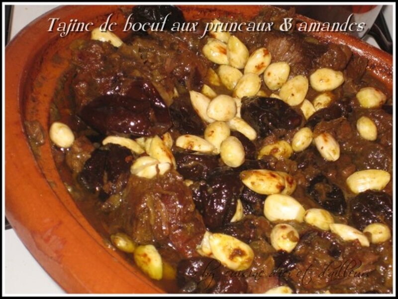 Tajine de boeuf aux pruneaux et amandes - Cuisine d'ici et d'ailleurs