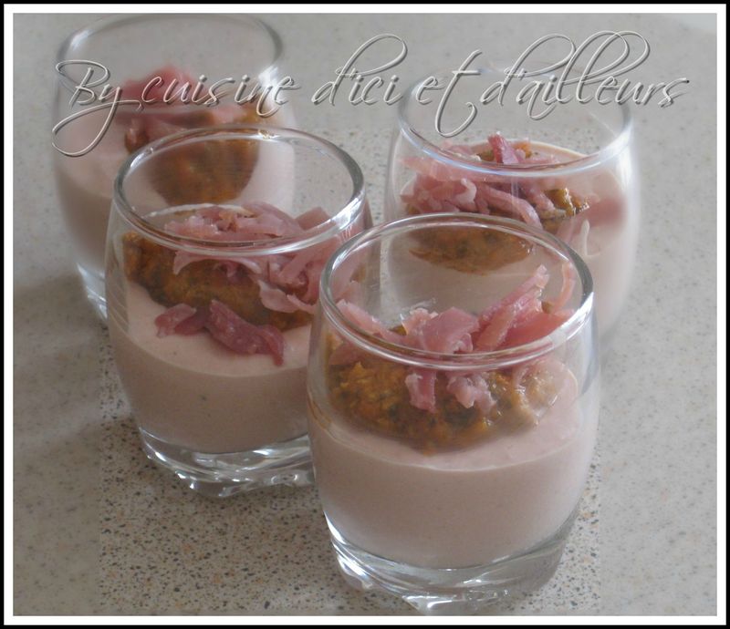 Verrine de mousse de jambon et pesto rosso - Cuisine d'ici et d'ailleurs