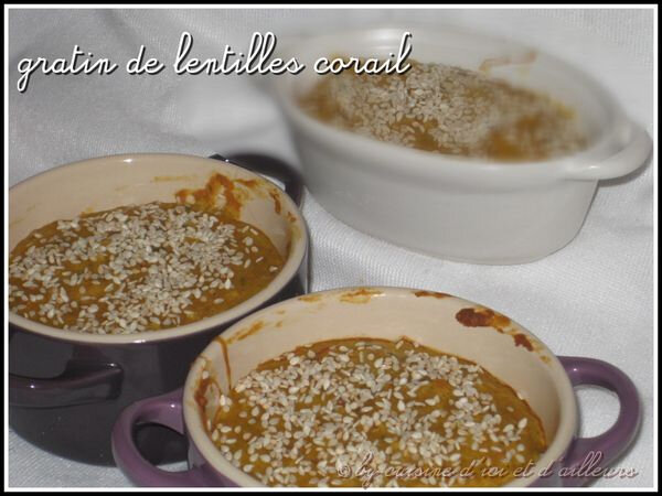 Gratin de lentilles corail 