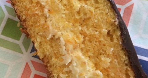 Gâteau carottes & mandarines, avec ganache au chocolat