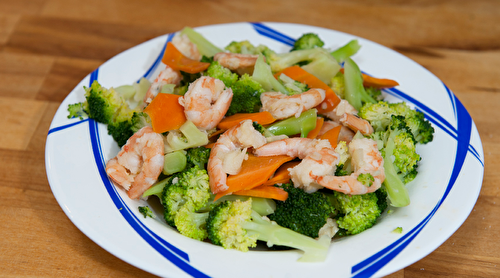 Brocoli sauté aux crevettes