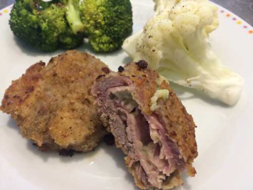 Cordon bleu et écrasée de pommes de terre à l'huile d'olive de Cyril Lignac