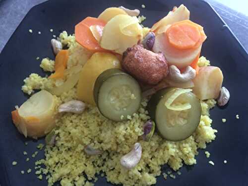 Couscous de légumes et beignets de dattes de Cyril Lignac