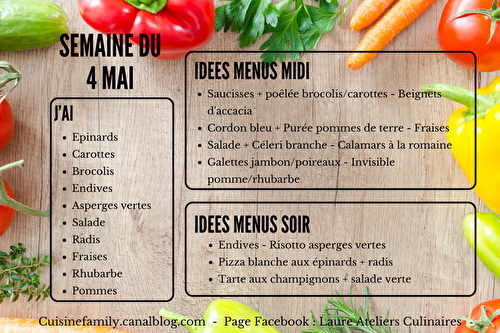 MENU DU 4 MAI