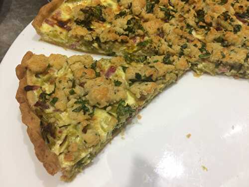 Quiche crumble au vert de poireaux