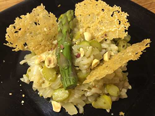 Risotto asperges vertes et crevettes