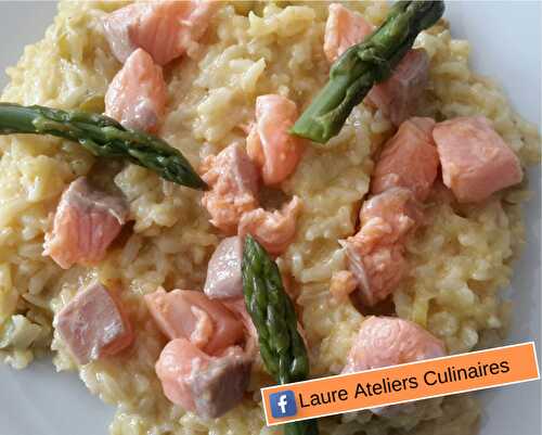 Risotto aux asperges vertes à l'orange et saumon mariné de Cyril Lignac *