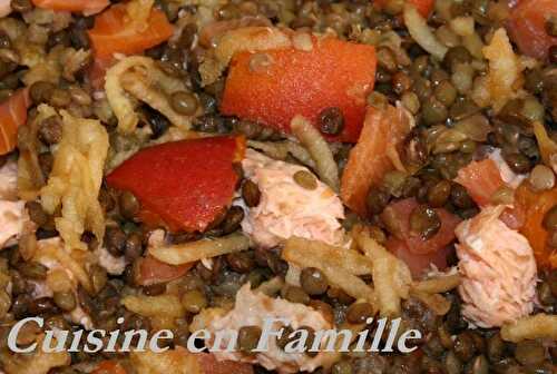 Salade lentilles, saumon et abricots *** - Cuisine en famille