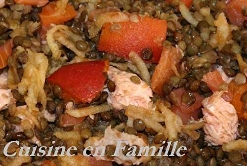 Salade lentilles, saumon et abricots *