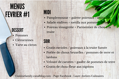 MENU FEVRIER #1