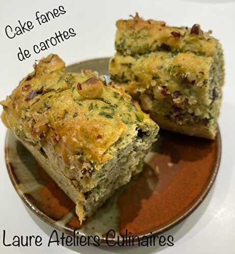 Cake aux fanes de carottes et noisettes