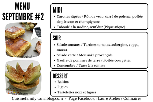 MENU SEPTEMBRE #2