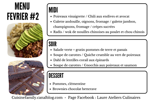 MENU FEVRIER #2