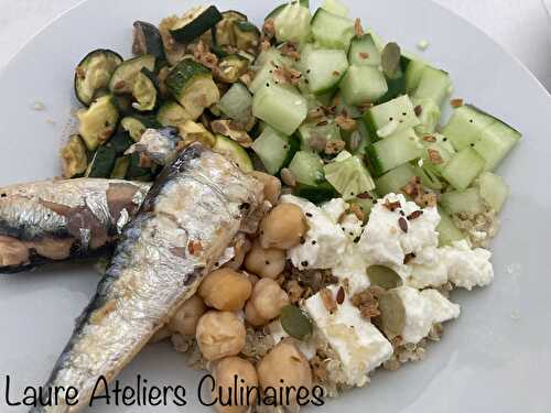 Buddha bowl courgettes et maquereau **