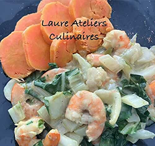 Poêlée de crevettes au chou pak-choï