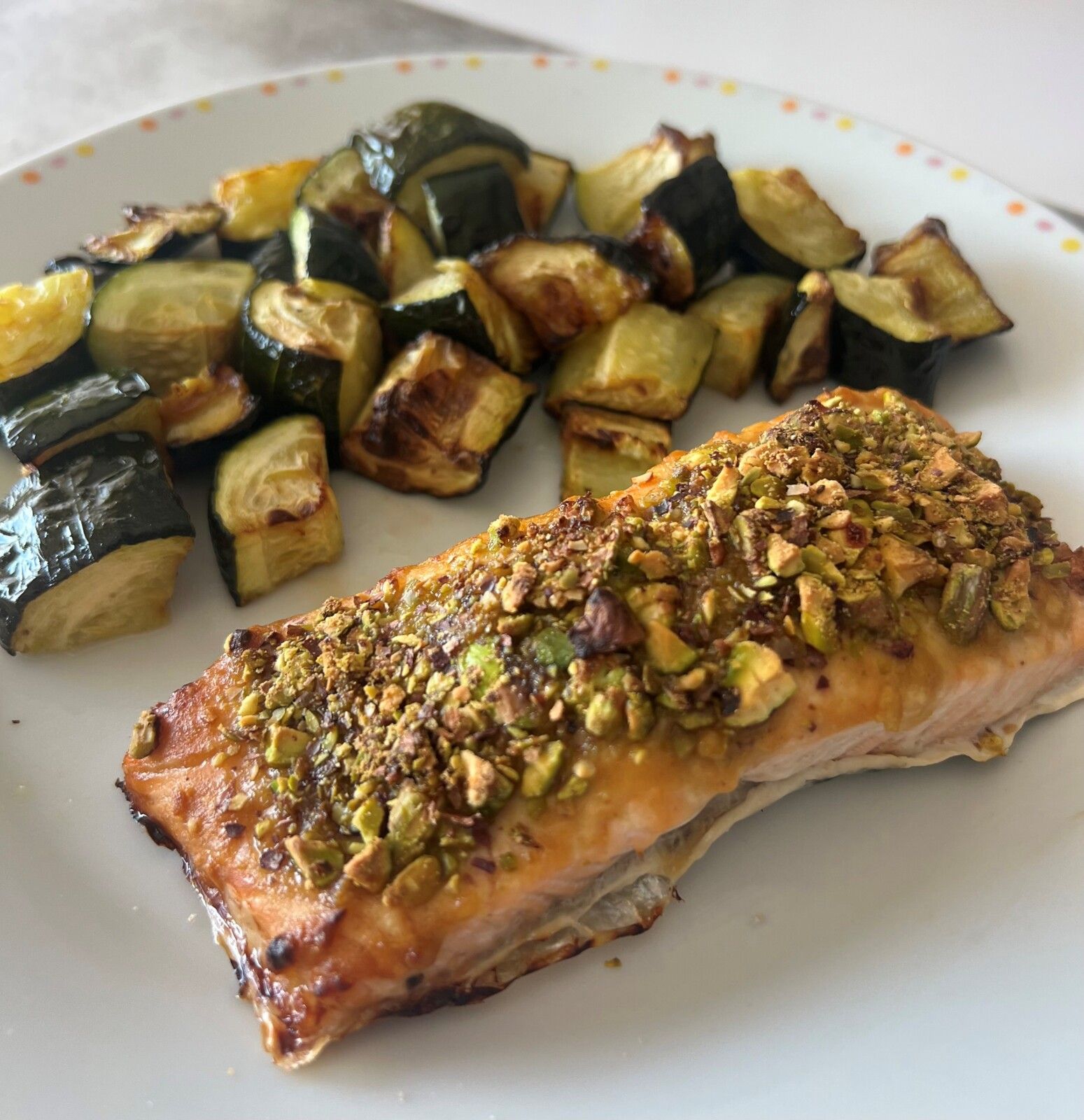 Saumon, croûte à la pistache