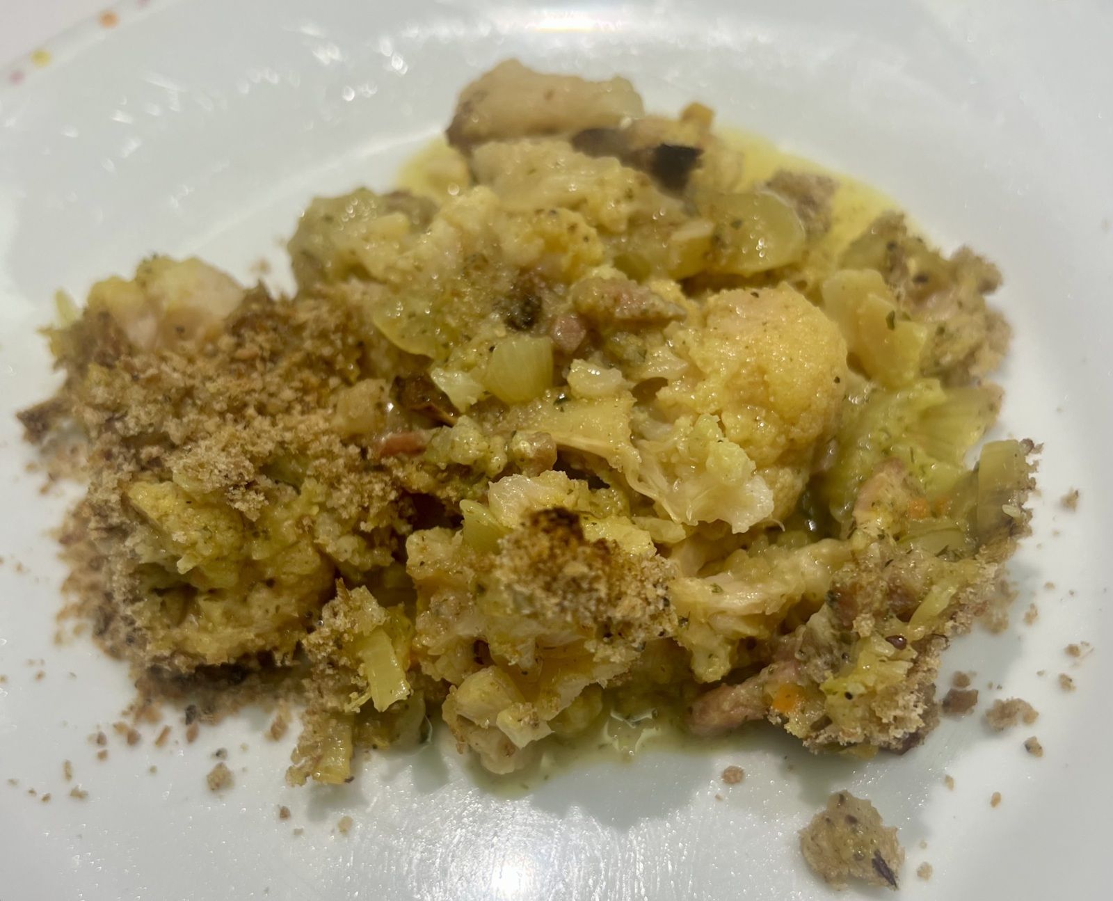 Gratin de chou-fleur aux oignons **