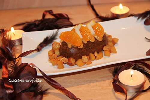 Baba au sucre Muscovado,pommes caramélisées, et chocolat Dulcey