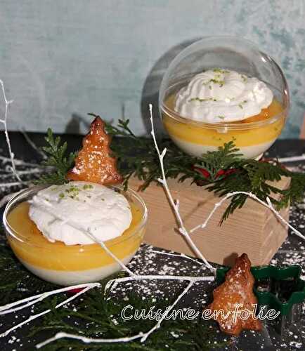 Boule de neige – Panna cotta citron – Sablés citron gingembre – Orange Curd –  Oeuf à la neige
