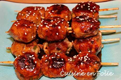 Brochettes de boulettes Tsukune