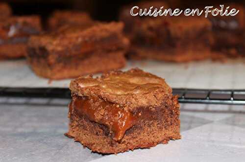 Brownies au chocolat au caramel au beurre salé