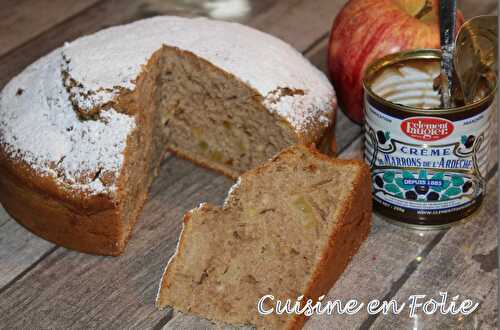 Cake à la crème de marrons et pomme caramélisée