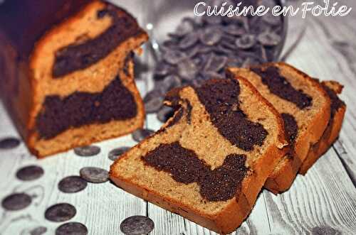 Cake marbré au chocolat et au beurre de cacahuète